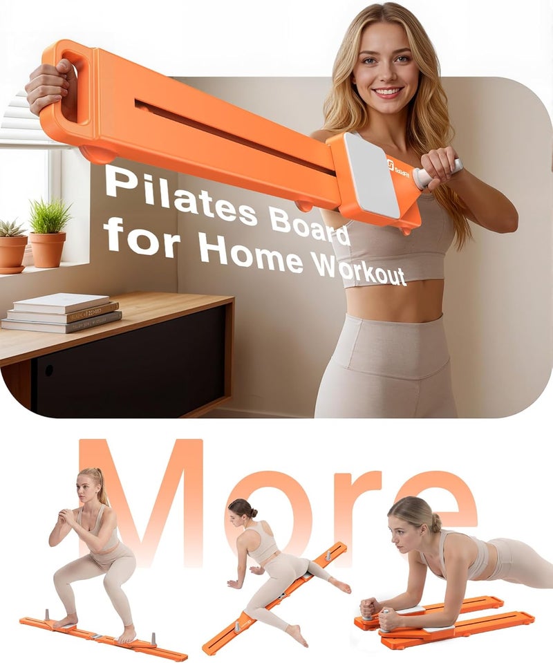 SolidFit Pliates Board - Multifunctional Anti-Slip Silent Pilates Board for Home Workout Portable Pilates Reformer Machine for Full Body Exercise Postnatal Recovery Low Impact Rehabilitation Indoor & Outdoor - Image 2